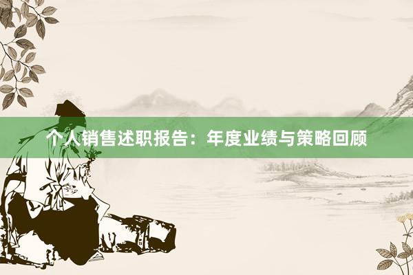 个人销售述职报告：年度业绩与策略回顾